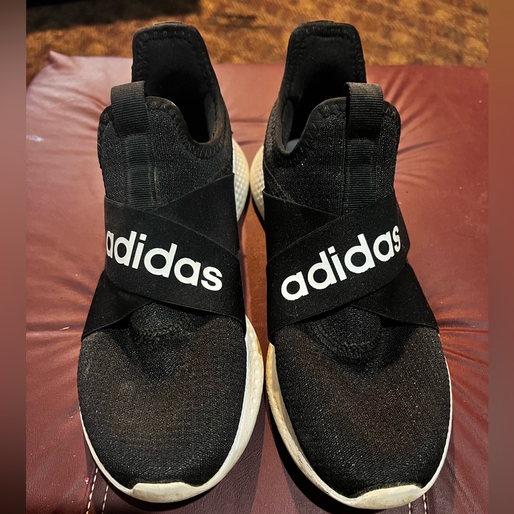Adidas Black and White Slip-On Shoes